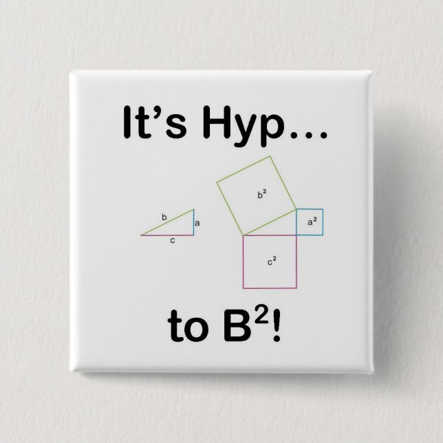 It's Hyp... to B squared! 2 Inch Square Button (Front)