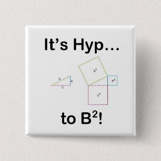 It's Hyp... to B squared! 2 Inch Square Button