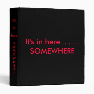"It's in here  . . . . SOMEWHERE" BINDER