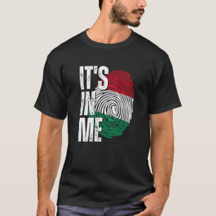 It's In Me Hungary Flag Fingerprint Hungarian Heri T-Shirt
