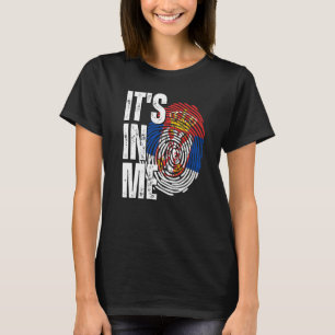 It's In Me Serbia Flag Fingerprint Serbian Heritag T-Shirt