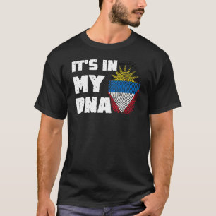 It's In My DNA Antigua And Barbuda Flag Fingerprin T-Shirt