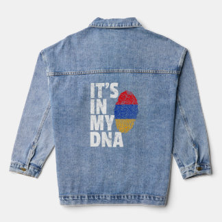 It's In My Dna Armenian Armenia Flag Men Women Denim Jacket