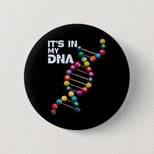 It's In My Dna Billiard Pool Player Sports Lover F 2 Inch Round Button