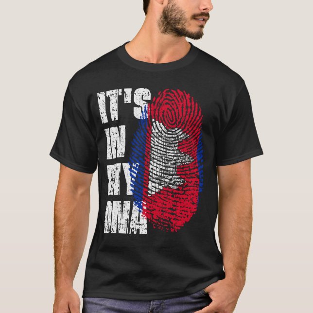 IT'S IN MY DNA Cambodia Flag Boy Girl Gift T-Shirt (Front)