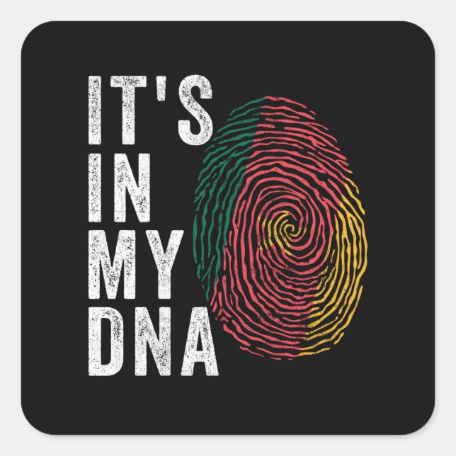 It's In My DNA - Cameroon Flag Square Sticker (Front)