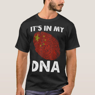 It's In My Dna China Map Fingerprint Chinese Flag T-Shirt