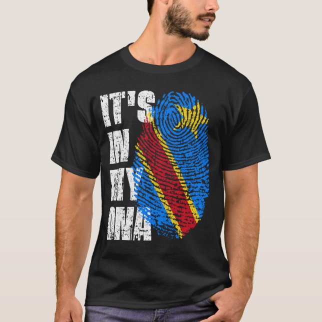 IT'S IN MY DNA Congo Flag Boy Girl Gift T-Shirt (Front)