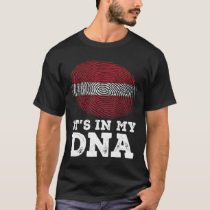 It's In My Dna Fingerprint Latvia Flag Patriotic T-Shirt