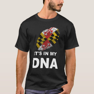 It's In My Dna Fingerprint Maryland State Flag Bal T-Shirt