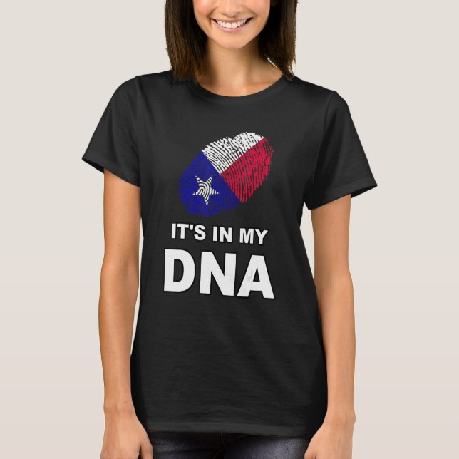 It's In My Dna Fingerprint Texas Texan Flag Thumb  T-Shirt (Front)