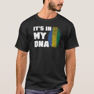 It's In My DNA Gabon Flag Fingerprint Men Women T-Shirt