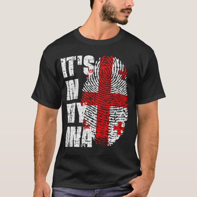 IT'S IN MY DNA Georgia Flag Boy Girl Gift T-Shirt (Front)