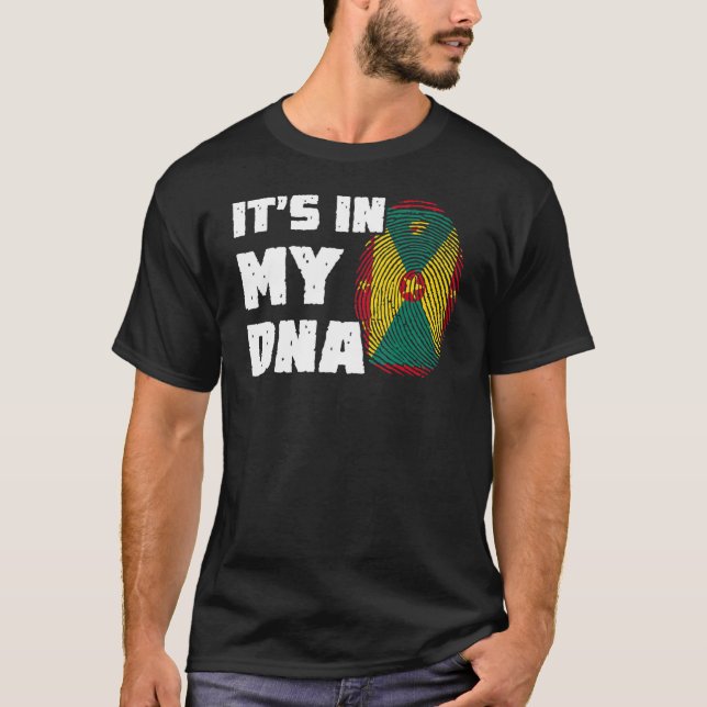 It's In My DNA Grenada Flag Fingerprint Men Women T-Shirt (Front)