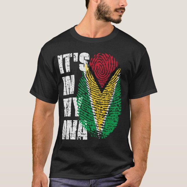 IT'S IN MY DNA Guyana Flag Boy Girl Gift T-Shirt (Front)