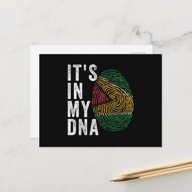 It's In My DNA - Guyana Flag Postcard (Front/Back In Situ)