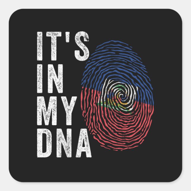 It's In My DNA - Haiti Flag Square Sticker (Front)