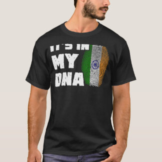 It's In My DNA India Flag Fingerprint Men Women T-Shirt