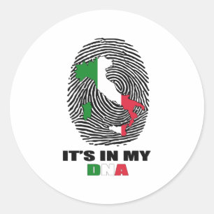 It's In My DNA Italy Patriotic Proud Italian Classic Round Sticker
