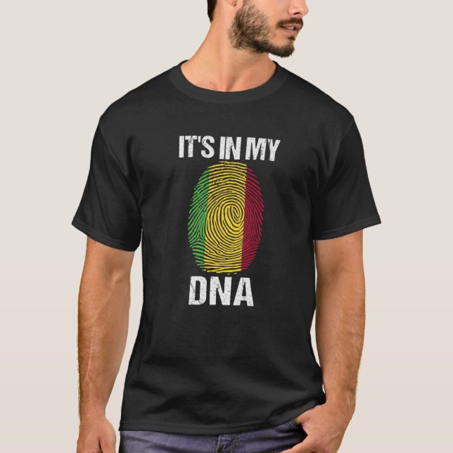 It's In My DNA Mali Flag Malian Gifts Black Histor T-Shirt (Front)