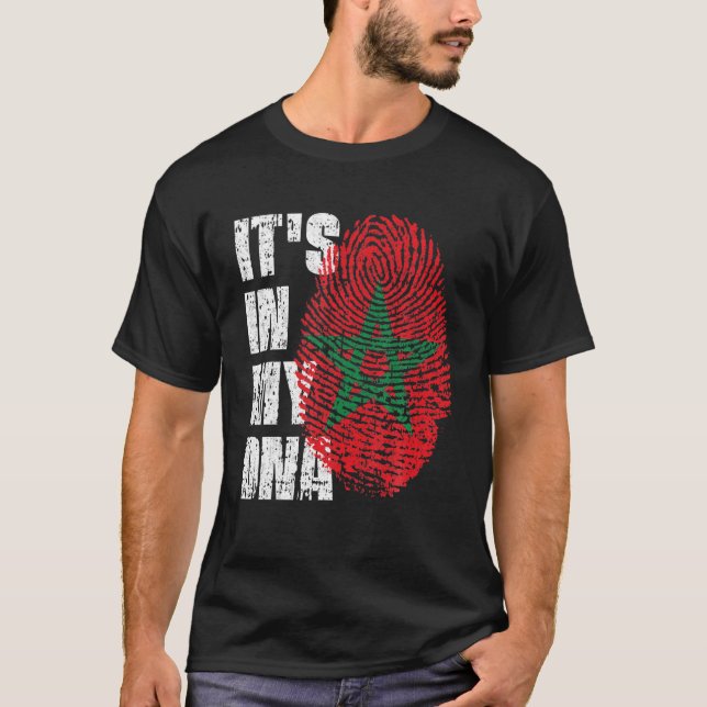 IT's IN MY DNA Morocco Flag Moroccan T-Shirt (Front)