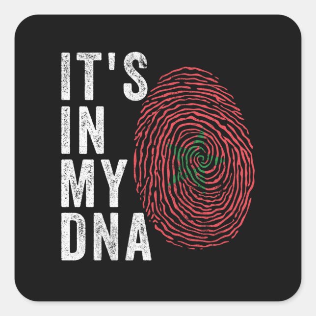It's In My DNA - Morocco Flag Square Sticker (Front)