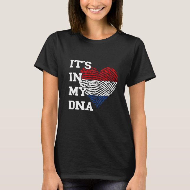 It's In My DNA Netherlands Flag Heart Dutch Flag N T-Shirt (Front)