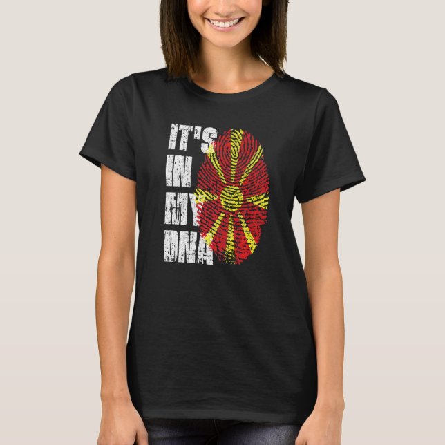 It's In My Dna North Macedonia Flag Macedonian T-Shirt (Front)