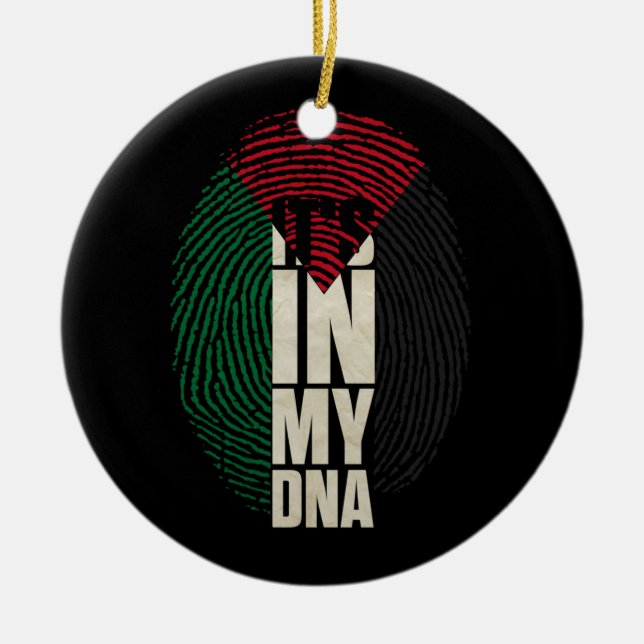 It's In My DNA Palestinian Arabic Palestine Flag Ceramic Ornament (Front)