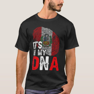 It's In My Dna Peru Flag Fingerprint Patriotic T-Shirt