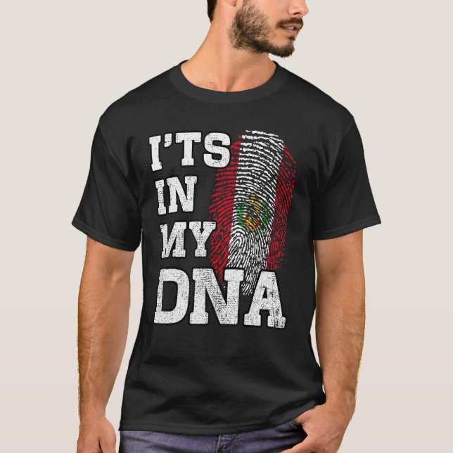 It's In My DNA Peruvian Fingerprint Proud Peru Fla T-Shirt (Front)
