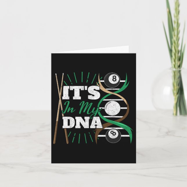 Its In My Dna Poolbillard Billiard Queue Pool Bill Card (Front)