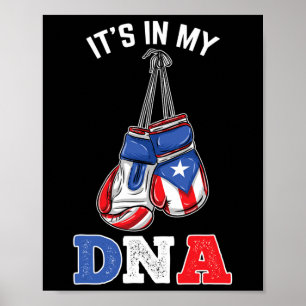 Its In My Dna Puerto Rican Boxing Poster