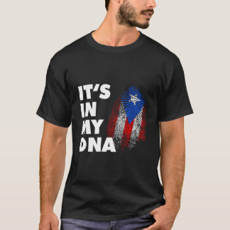 It'S In My Dna Puerto Rico Finger Print Boricua Fl T-Shirt