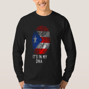 It's In My Dna Puerto Rico Rican Flag Men Women Ki T-Shirt