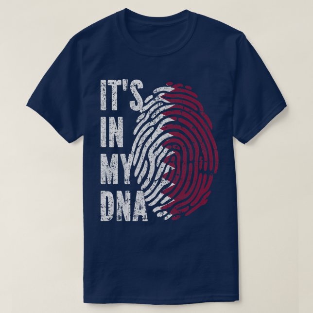 IT'S IN MY DNA Qatar Flag Qatari  T-Shirt (Design Front)