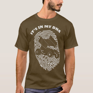 Its In My DNA Sprint Car Racing Race Fingerprint F T-Shirt