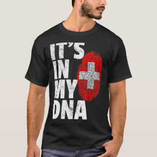 It's In My Dna Swiss Switzerland Flag   Men Women  T-Shirt