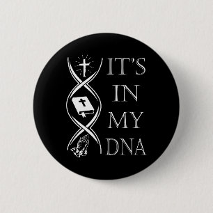 Its In My Dna Trust God Jesus Christian Faith Men  2 Inch Round Button