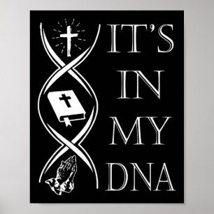 Its In My Dna Trust God Jesus Christian Faith Men Poster