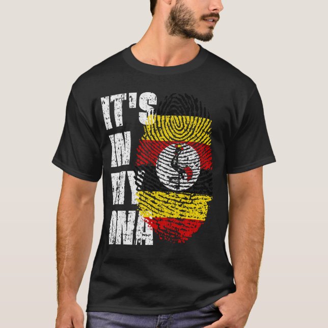 IT'S IN MY DNA Uganda Flag Boy Girl Gift T-Shirt (Front)