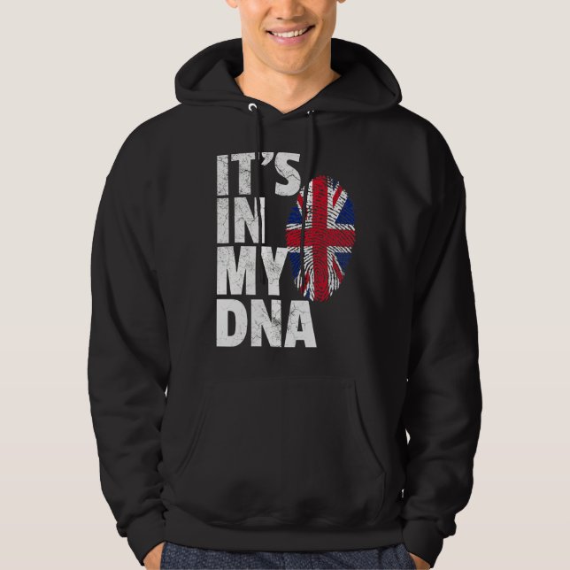 It's In My Dna Uk England Union Jack Flag Hoodie (Front)