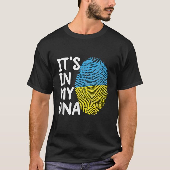 It's In My DNA Ukraine Tee Ukrainian Ukraine Flag (Front)