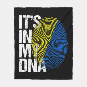 It's In My DNA Ukraine Vintage Retro Ukrainian Ukr Fleece Blanket