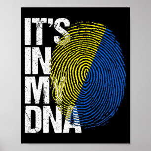 It's In My DNA Ukraine Vintage Retro Ukrainian Ukr Poster