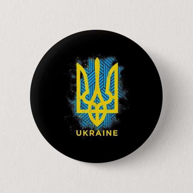 It's In My DNA Ukrainian Gifts Vyshyvanka Kozak Uk 2 Inch Round Button (Front)