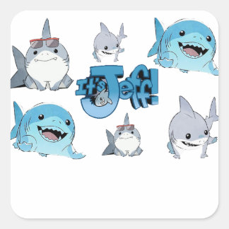 It's Jeff the landshark comics book character Square Sticker