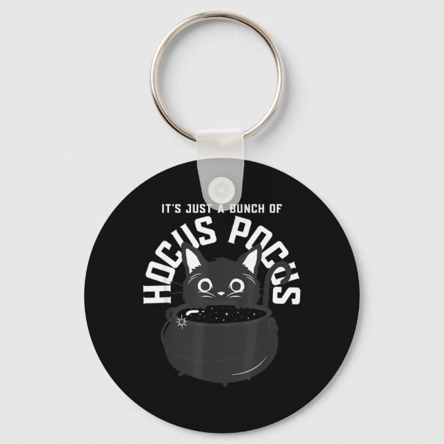 Its Just a Bunch Of Funny Halloween Black Cat Keychain (Front)