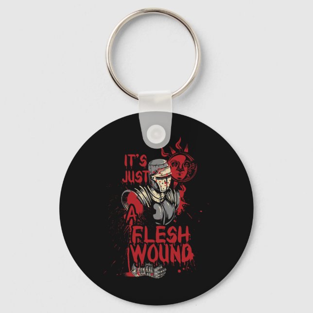 It's Just A Flesh Wound Funny Halloween  Keychain (Front)