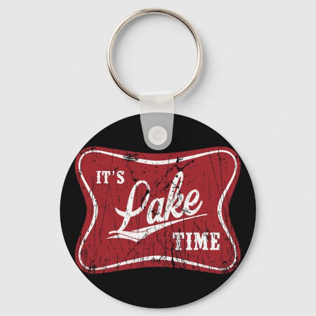 It's Lake Time Funny Fishing  Keychain (Front)